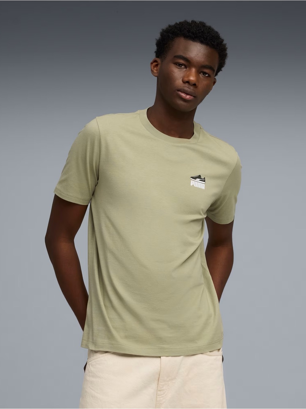 Puma Men’s Basketball Tee Short Sleeve Lux Army Green Size Large